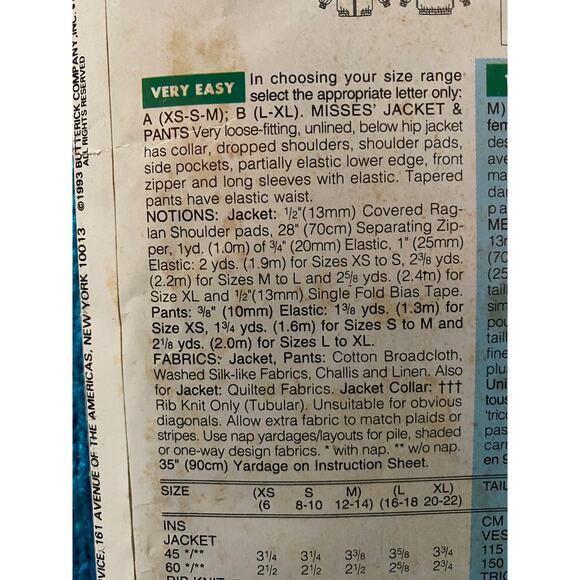 Butterick Sewing pattern 3132 track suit pattern uncut - Picture 5 of 8